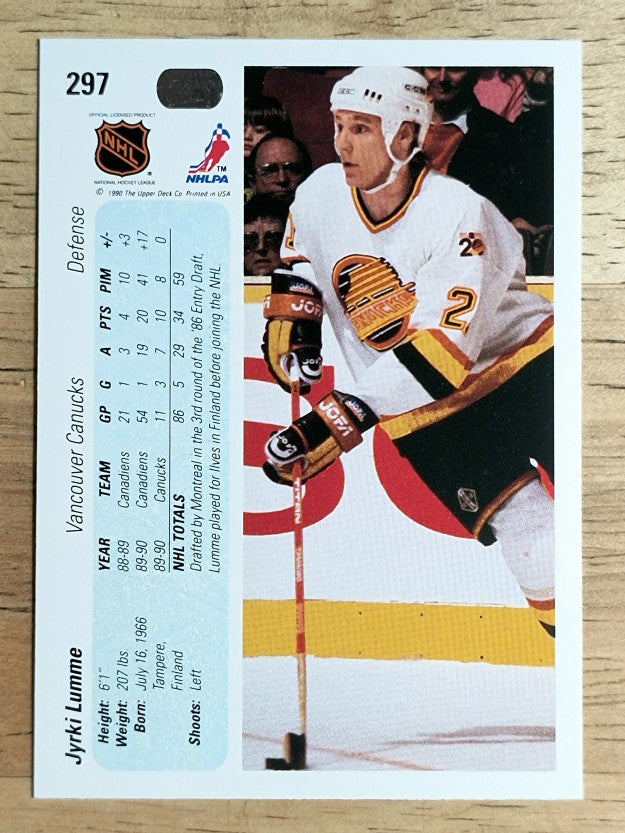 1990-91 Upper Deck #297 Jyrki Lumme RC