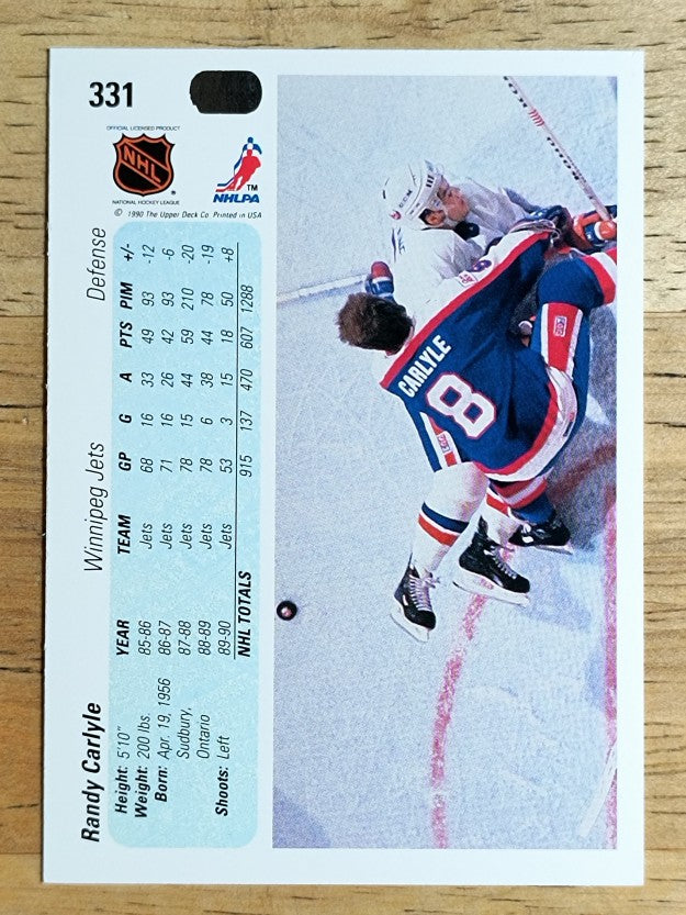 1990-91 Upper Deck #331 Randy Carlyle