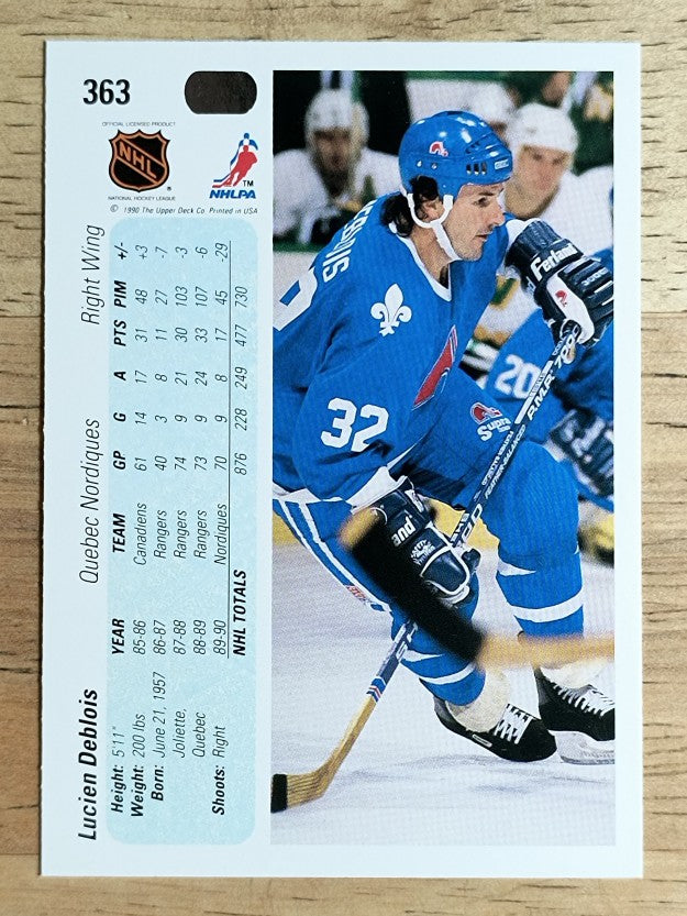 1990-91 Upper Deck #363 Lucien DeBlois