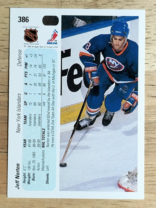 1990-91 Upper Deck #386 Jeff Norton