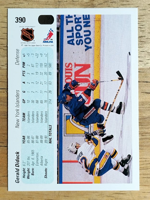 1990-91 Upper Deck #390 Gerald Diduck