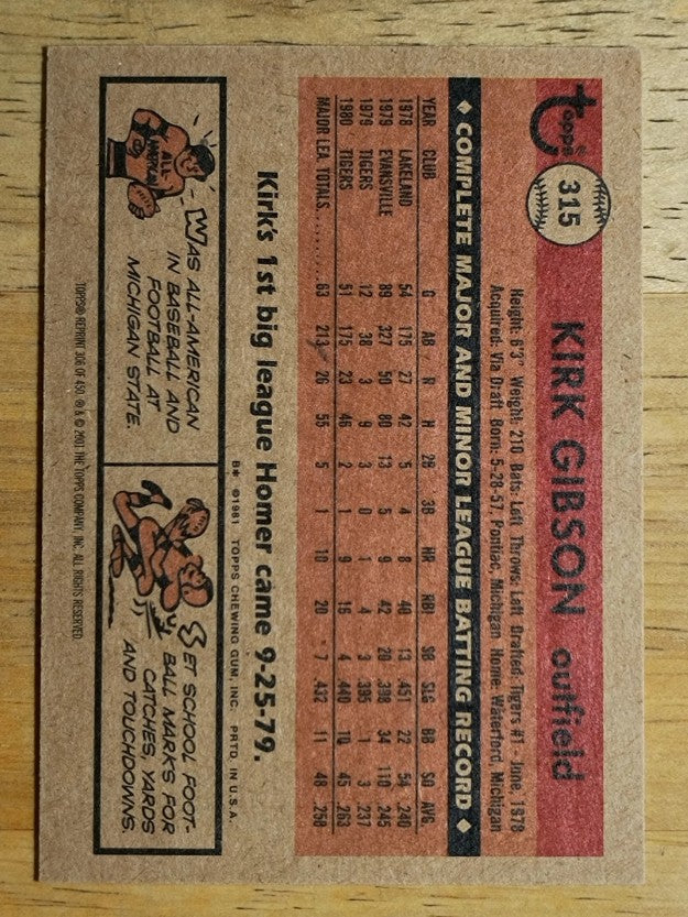 2001 Topps Archives #306 Kirk Gibson 81
