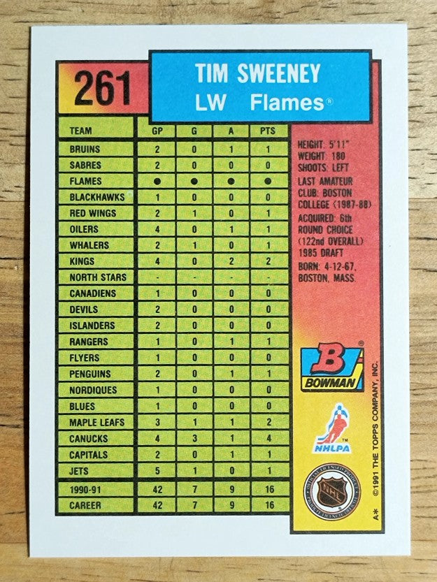 1991-92 Bowman #261 Tim Sweeney