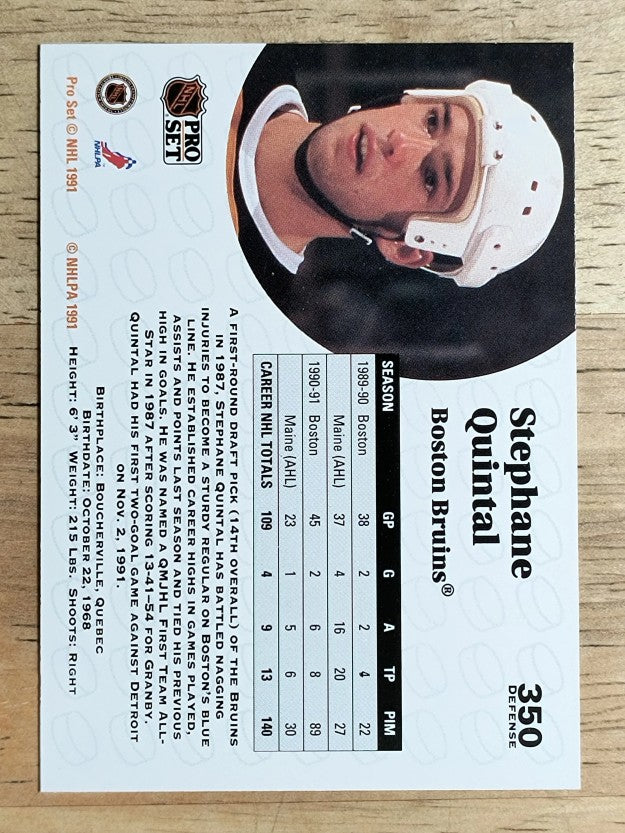 1991-92 Pro Set #350 Stephane Quintal