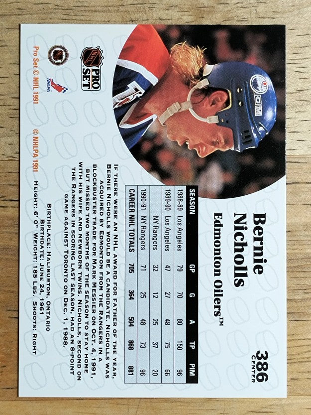 1991-92 Pro Set #386 Bernie Nicholls