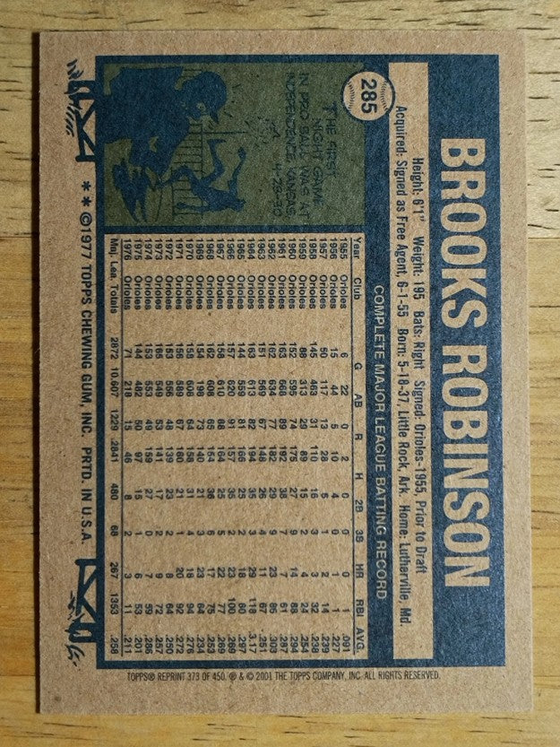 2001 Topps Archives #373 Brooks Robinson 77