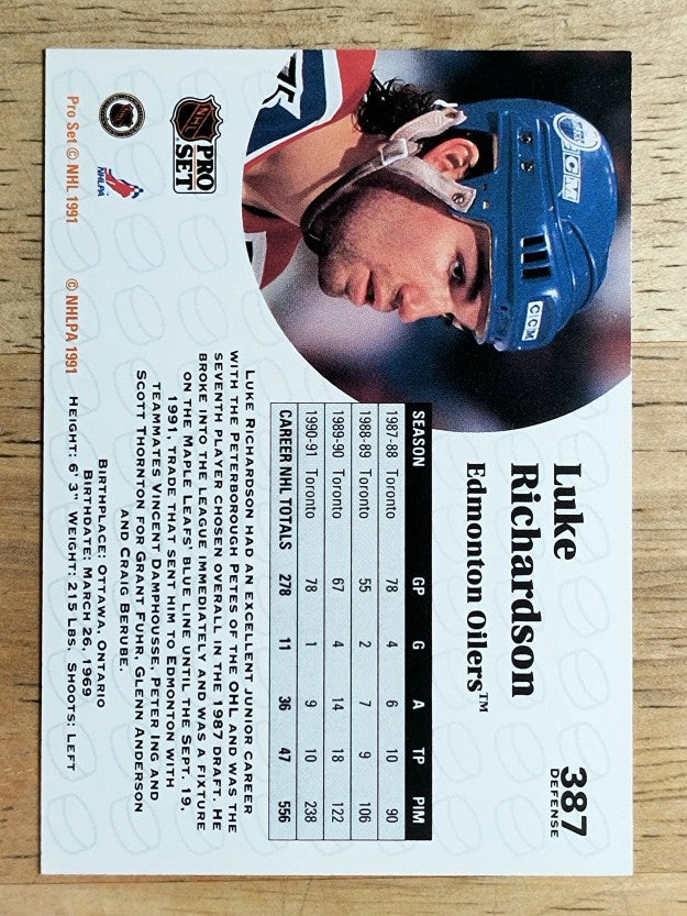 1991-92 Pro Set #387 Luke Richardson