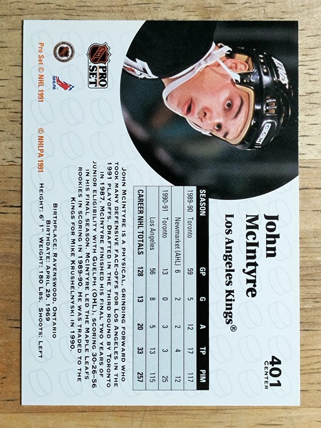 1991-92 Pro Set #401 John McIntyre