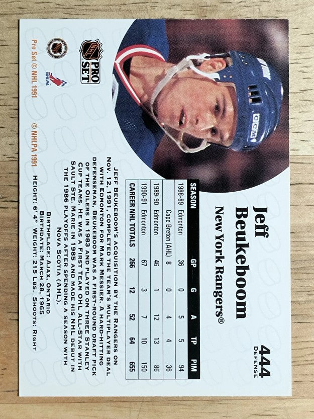 1991-92 Pro Set #444 Jeff Beukeboom