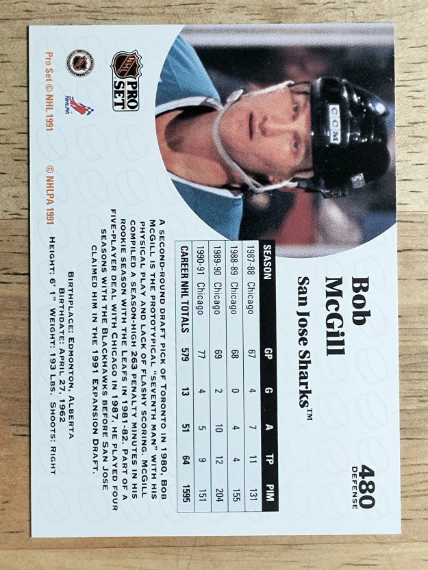 1991-92 Pro Set #480 Bob McGill
