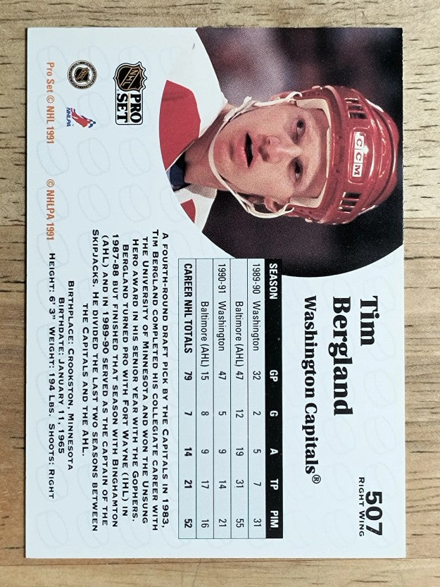 1991-92 Pro Set #507 Tim Bergland