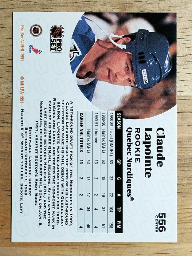 1991-92 Pro Set #556 Claude Lapointe RC