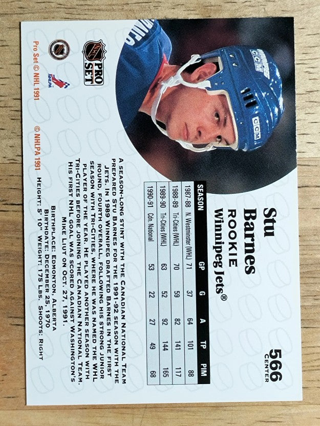 1991-92 Pro Set #566 Stu Barnes