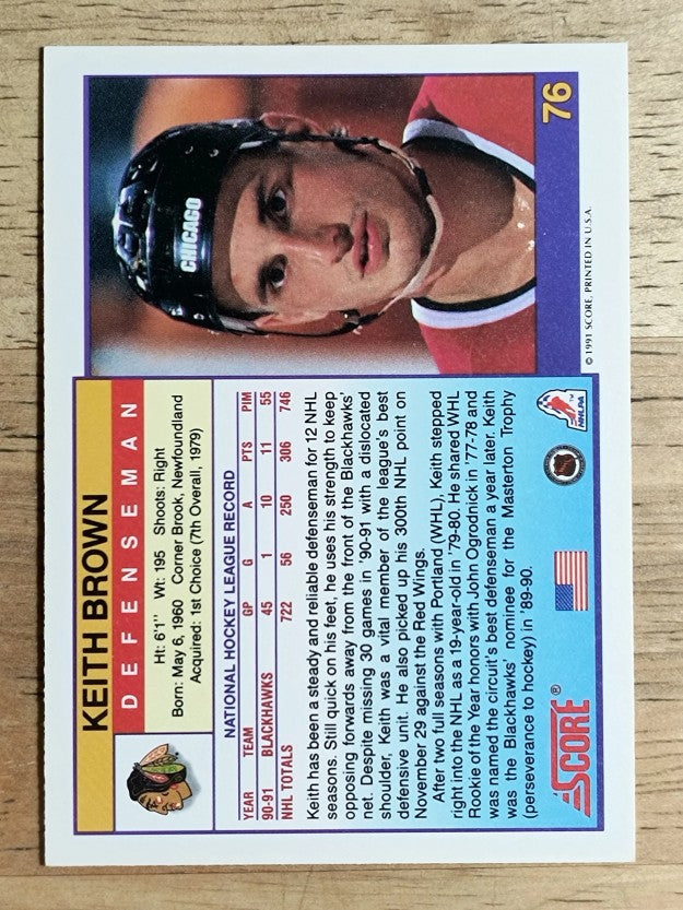 1991-92 Score American #76 Keith Brown