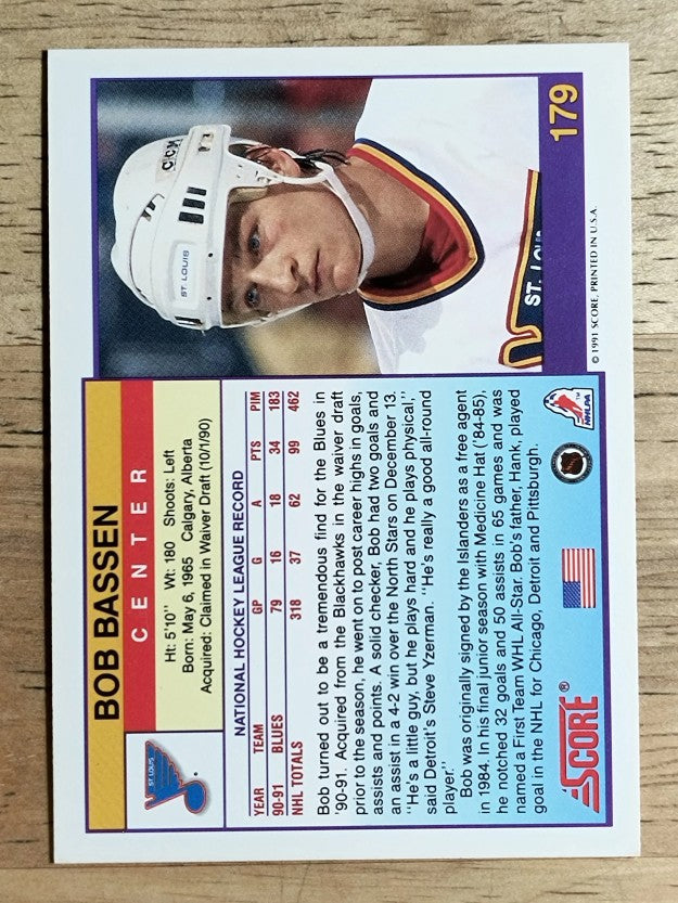 1991-92 Score American #179 Bob Bassen