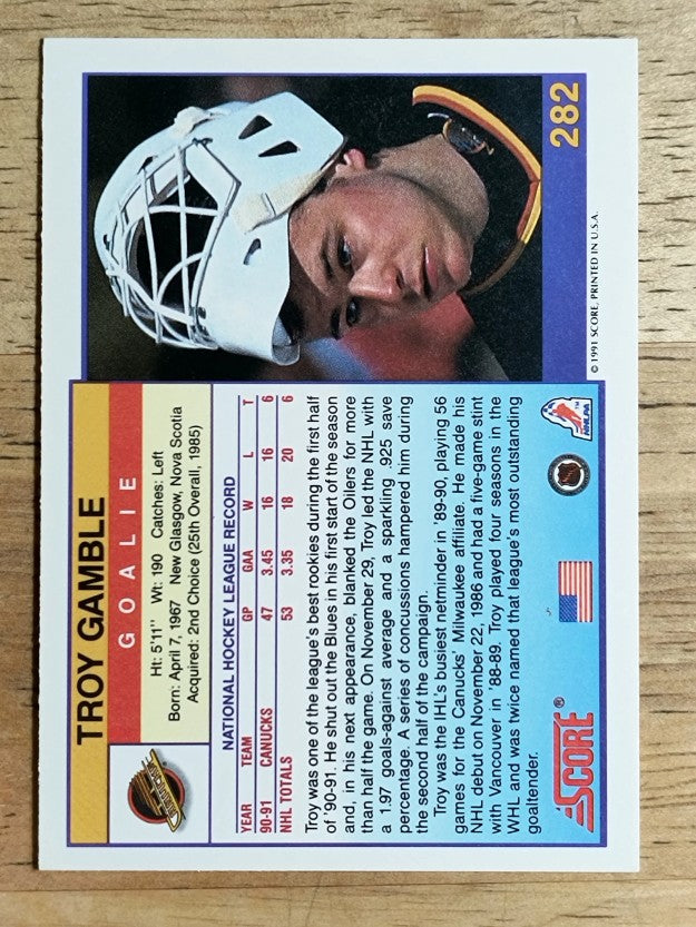 1991-92 Score American #282 Troy Gamble