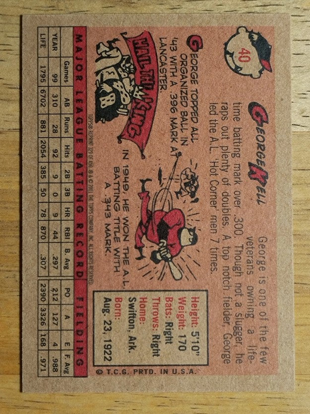 2001 Topps Archives #329 George Kell 58