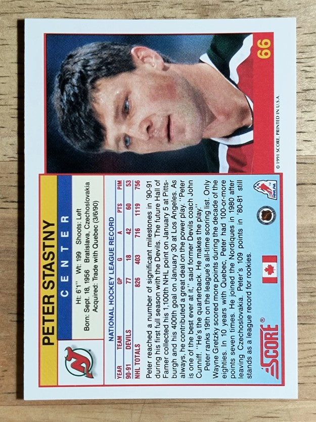 1991-92 Score Canadian English #66 Peter Stastny