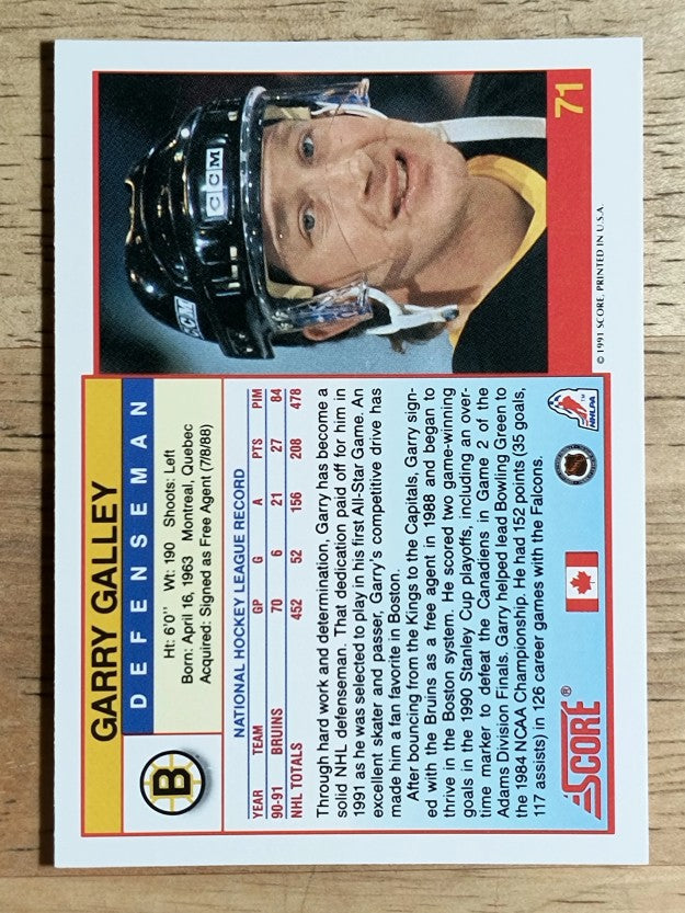 1991-92 Score Canadian English #71 Garry Galley