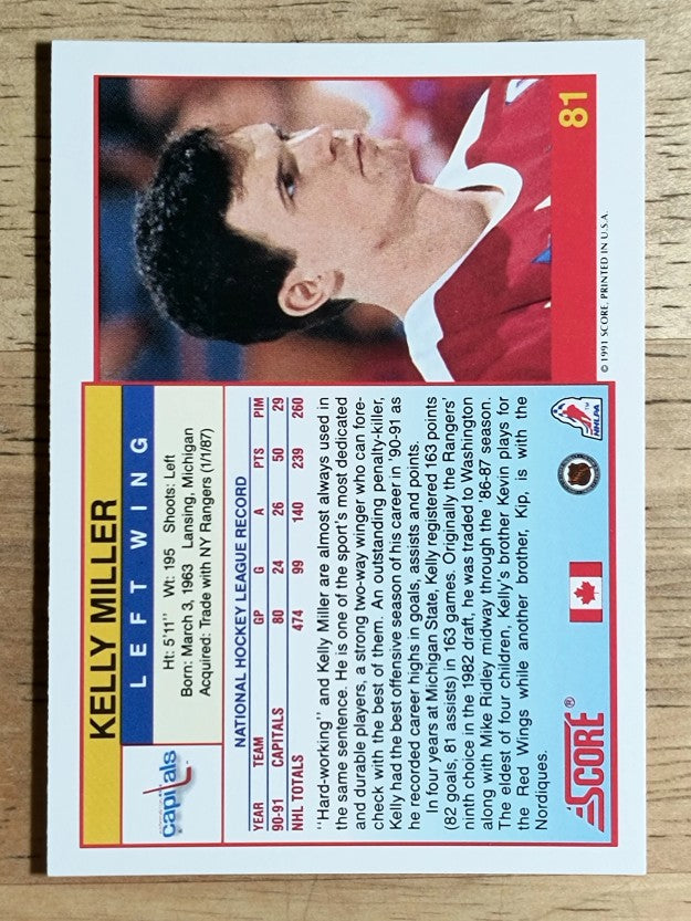 1991-92 Score Canadian English #81 Kelly Miller