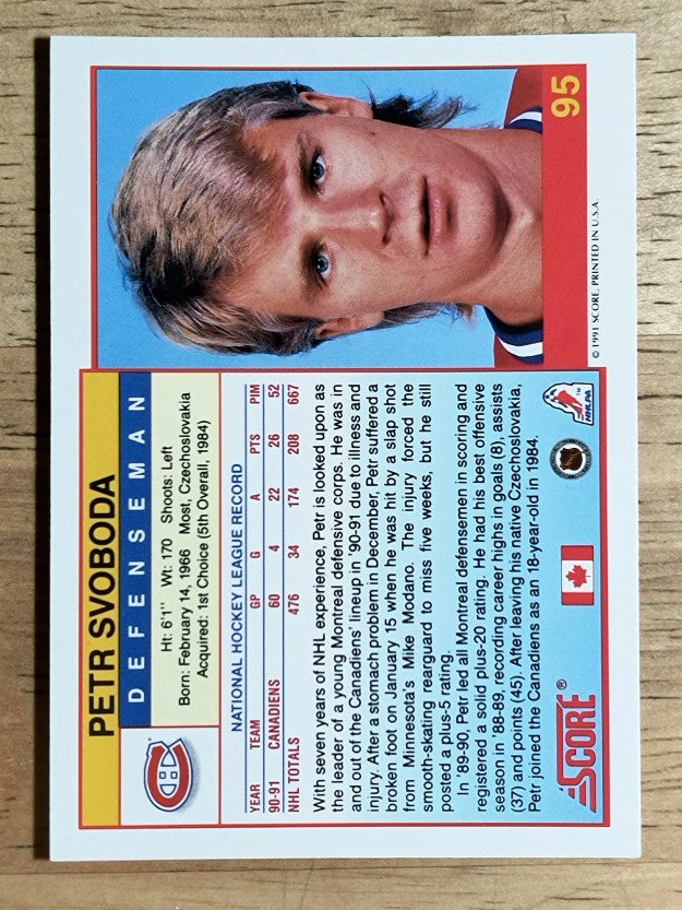 1991-92 Score Canadian English #95 Petr Svoboda