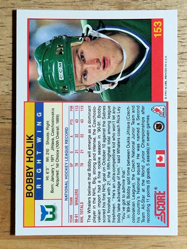 1991-92 Score Canadian English #153 Bobby Holik