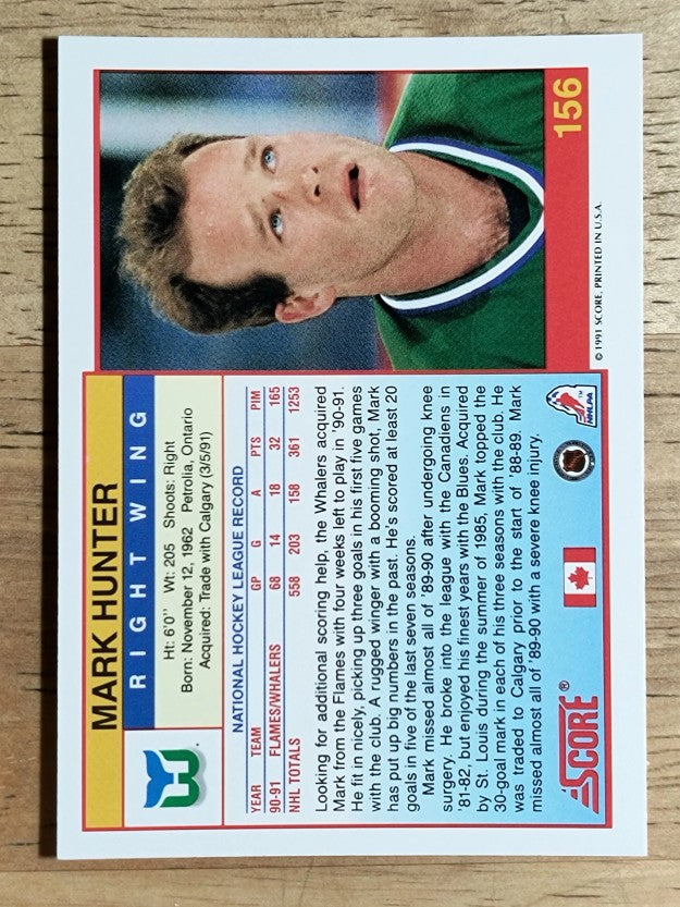 1991-92 Score Canadian English #156 Mark Hunter