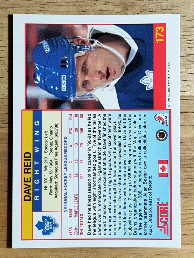 1991-92 Score Canadian English #173 David Reid