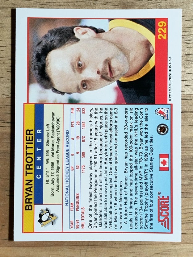 1991-92 Score Canadian English #229 Bryan Trottier