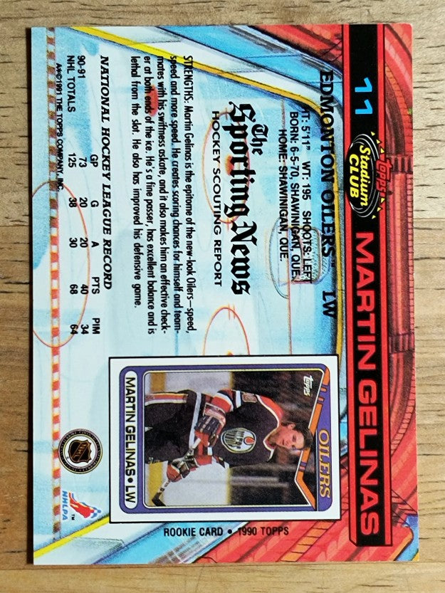 1991-92 Stadium Club #11 Martin Gelinas