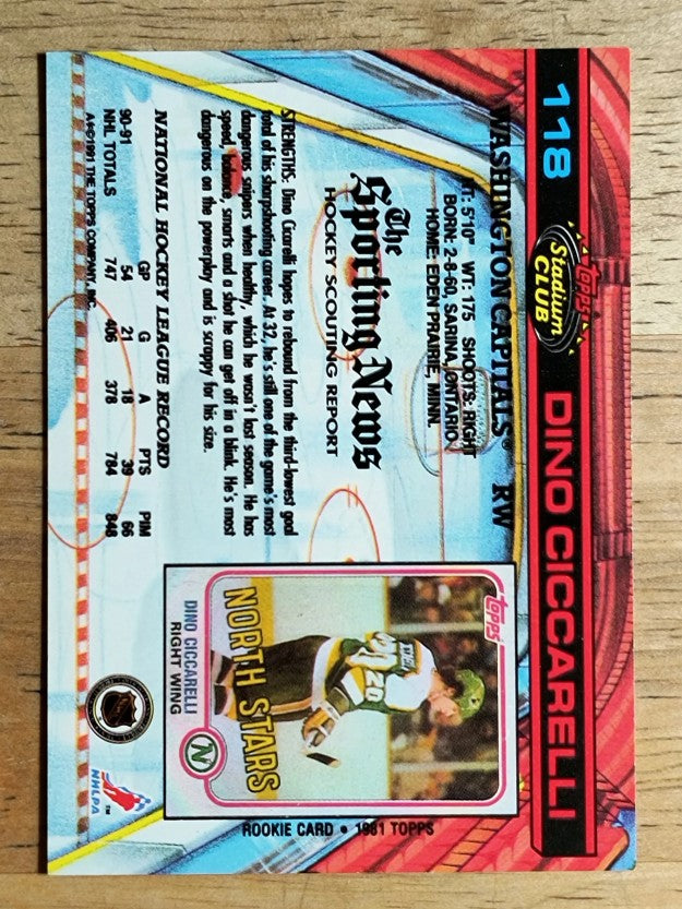 1991-92 Stadium Club #118 Dino Ciccarelli