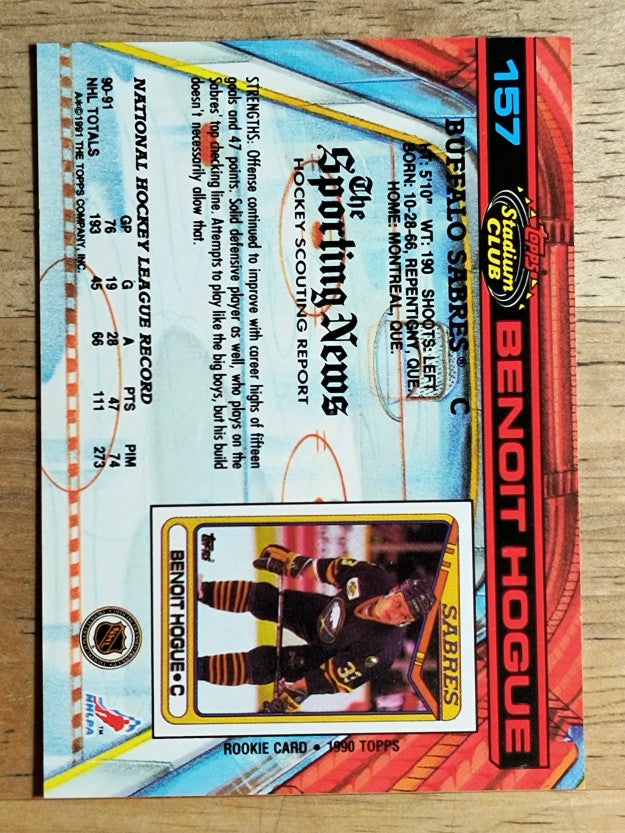 1991-92 Stadium Club #157 Benoit Hogue