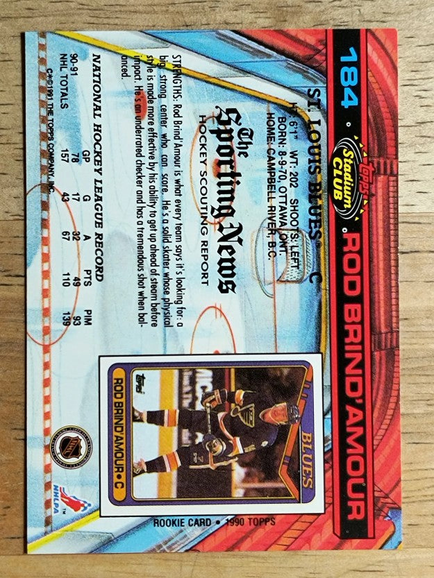 1991-92 Stadium Club #184 Rod Brind'Amour