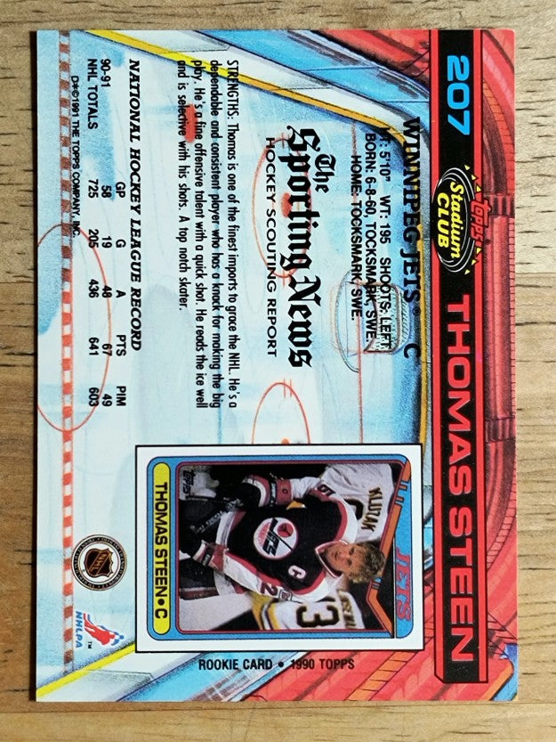 1991-92 Stadium Club #207 Thomas Steen