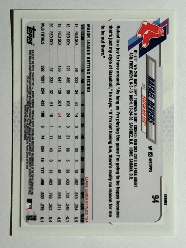 2021 Topps Chrome #94 Rafael Devers