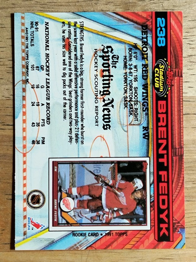 1991-92 Stadium Club #238 Brent Fedyk