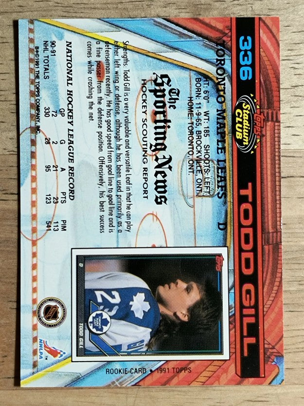 1991-92 Stadium Club #336 Todd Gill
