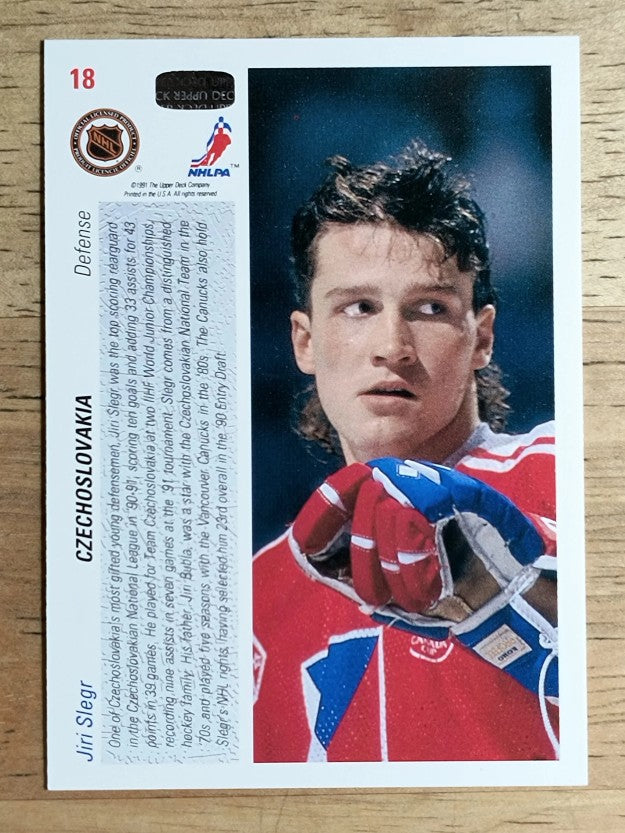 1991-92 Upper Deck #18 Jiri Slegr CC RC