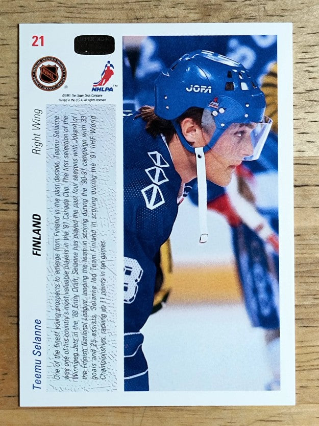 1991-92 Upper Deck #21 Teemu Selanne CC RC