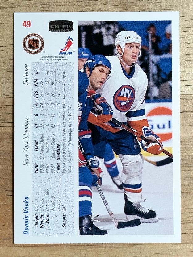 1991-92 Upper Deck #49 Dennis Vaske
