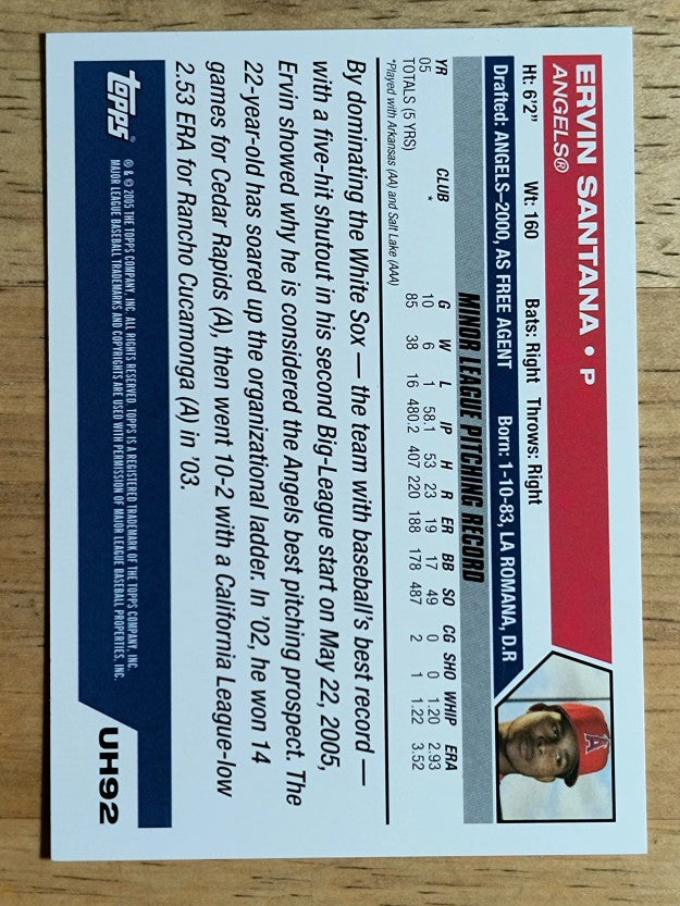 2005 Topps Update #92 Ervin Santana PROS