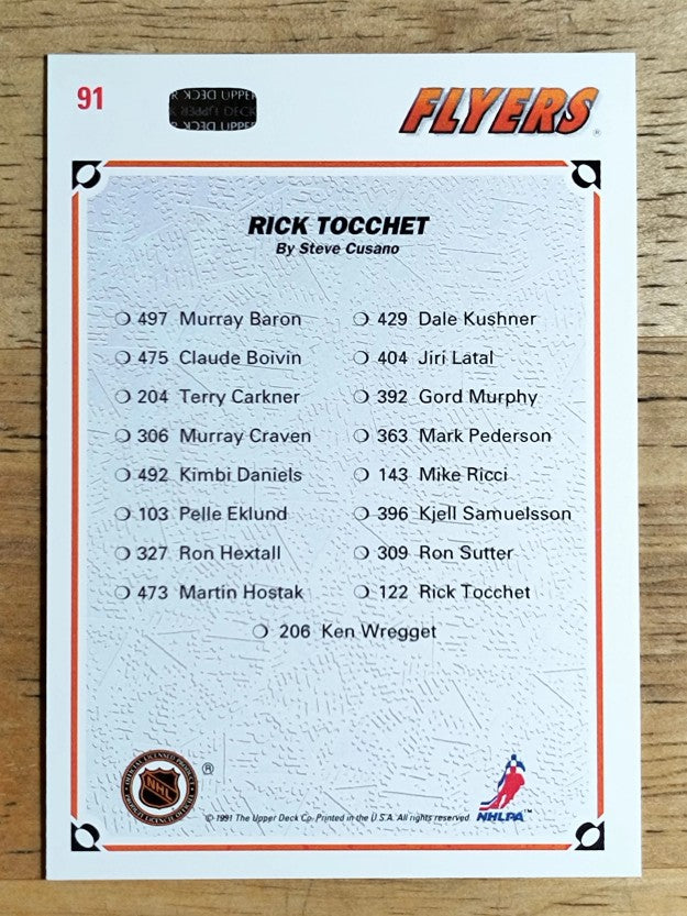 1991-92 Upper Deck #91 Rick Tocchet/Philadelphia Flyers TC
