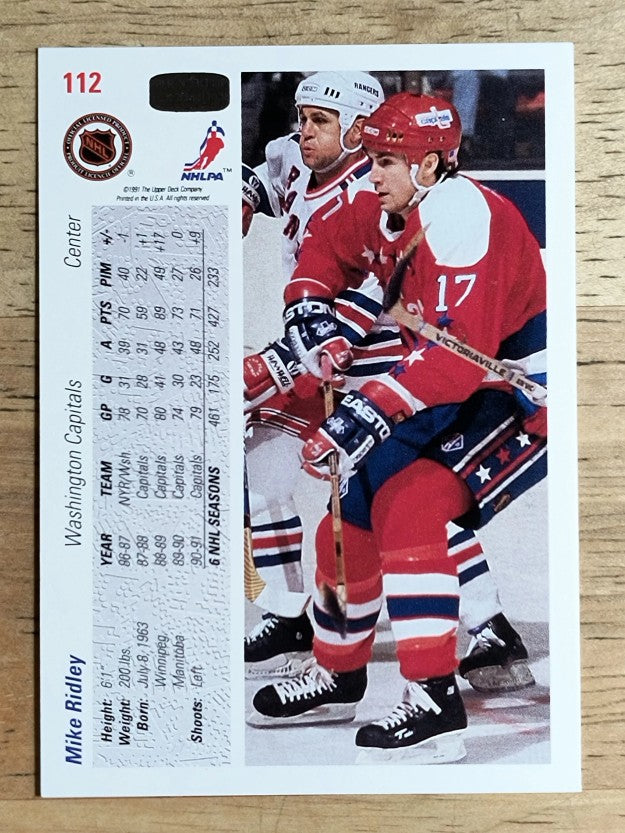 1991-92 Upper Deck #112 Mike Ridley