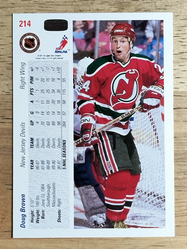 1991-92 Upper Deck #214 Doug Brown