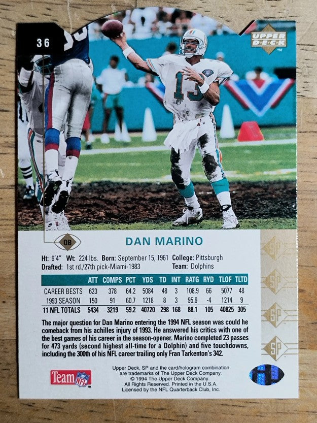 1994 SP Die Cuts #36 Dan Marino
