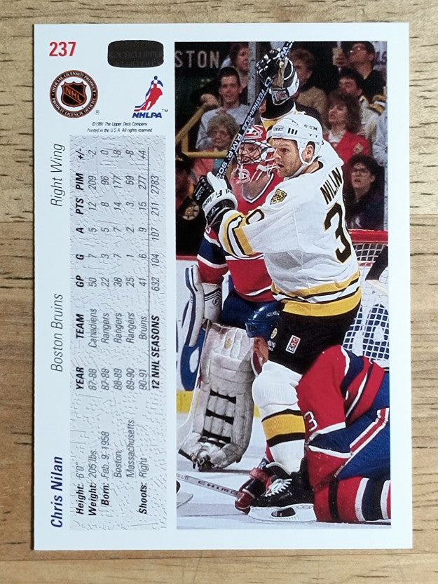 1991-92 Upper Deck #237 Chris Nilan