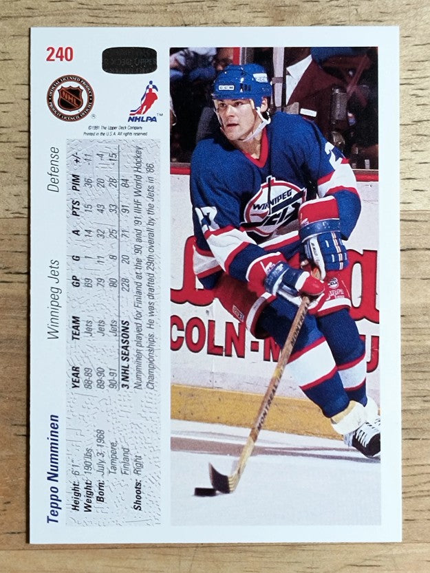 1991-92 Upper Deck #240 Teppo Numminen