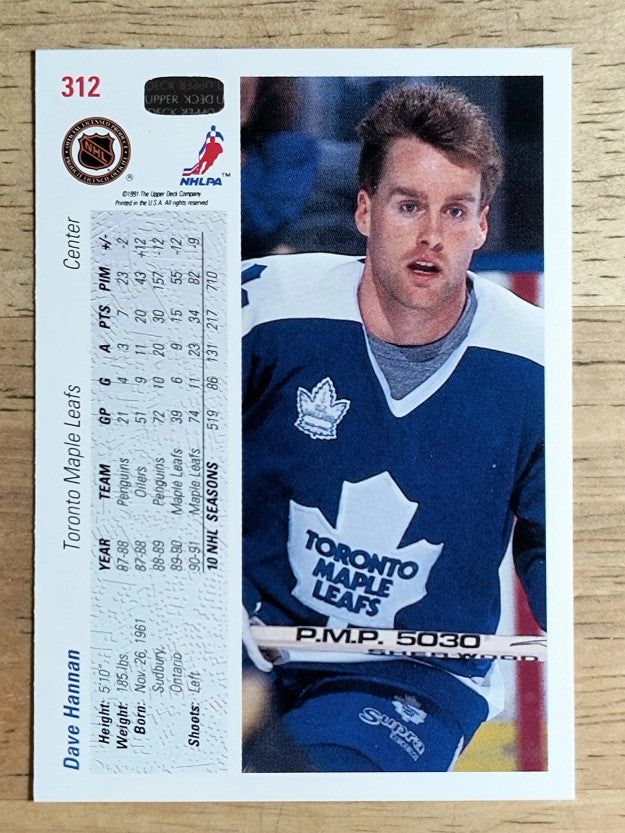 1991-92 Upper Deck #312 Dave Hannan