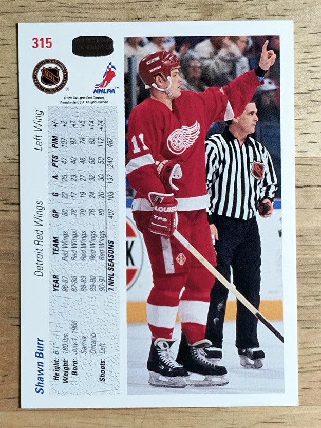 1991-92 Upper Deck #315 Shawn Burr