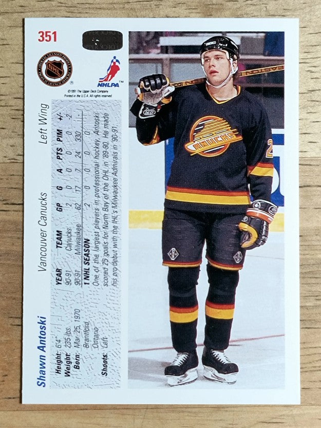 1991-92 Upper Deck #351 Shawn Antoski